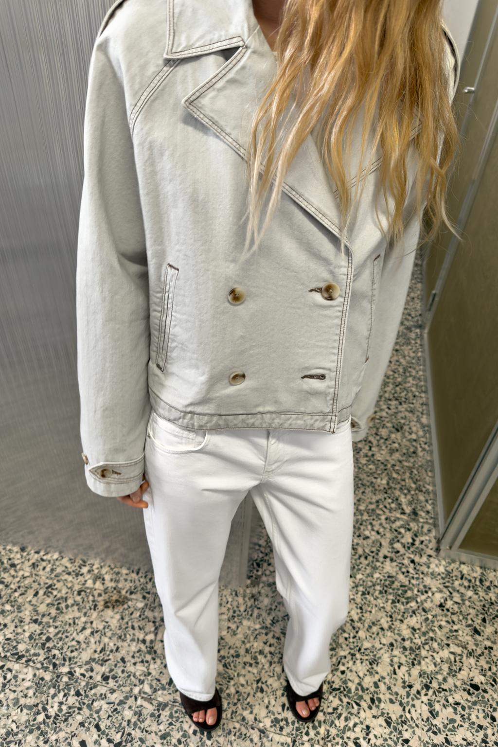 КУРТКА В ЕЛОЧКУ С ЭФФЕКТОМ ПОТЕРТОСТИ