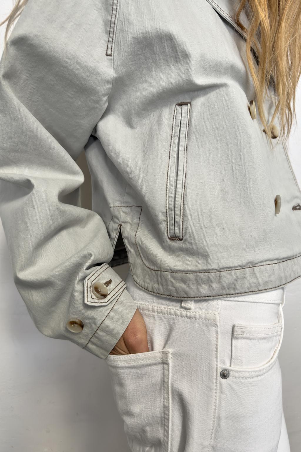 КУРТКА В ЕЛОЧКУ С ЭФФЕКТОМ ПОТЕРТОСТИ