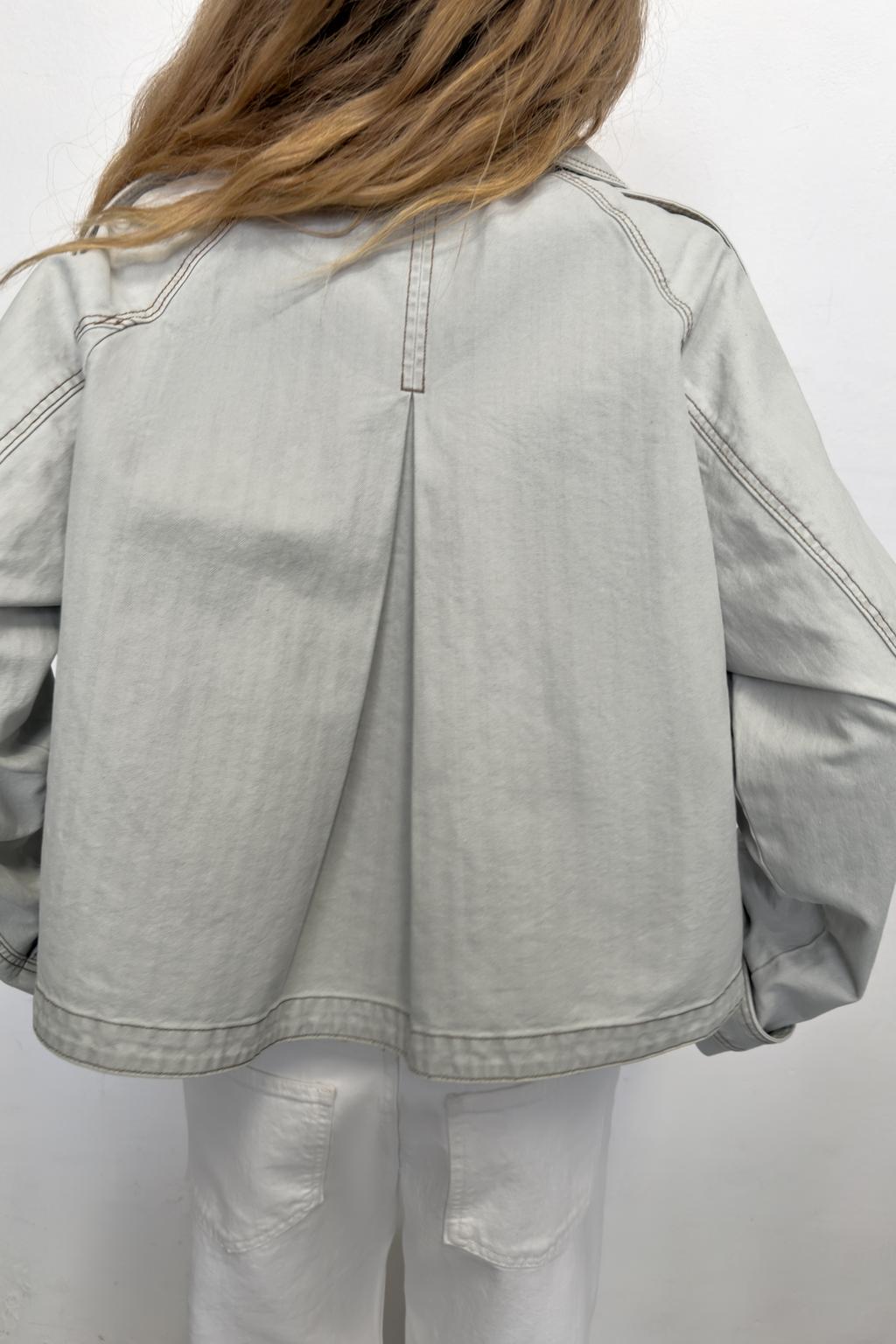 КУРТКА В ЕЛОЧКУ С ЭФФЕКТОМ ПОТЕРТОСТИ