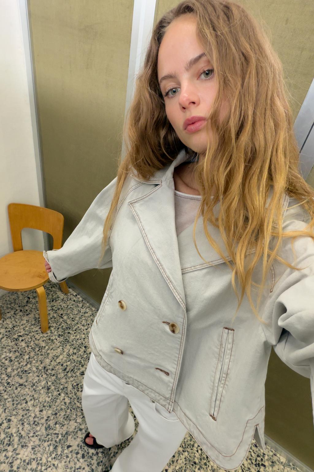 КУРТКА В ЕЛОЧКУ С ЭФФЕКТОМ ПОТЕРТОСТИ