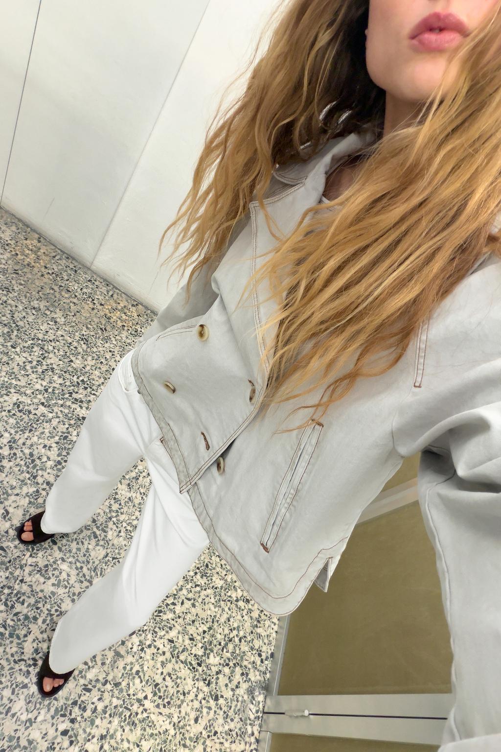 КУРТКА В ЕЛОЧКУ С ЭФФЕКТОМ ПОТЕРТОСТИ