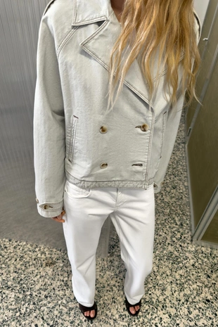 Куртка в елочку с эффектом потертости- Заказать в России