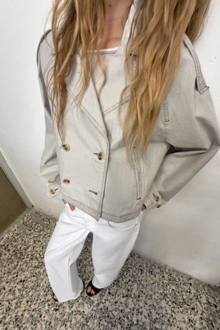 Куртка в елочку с эффектом потертости- Заказать в России