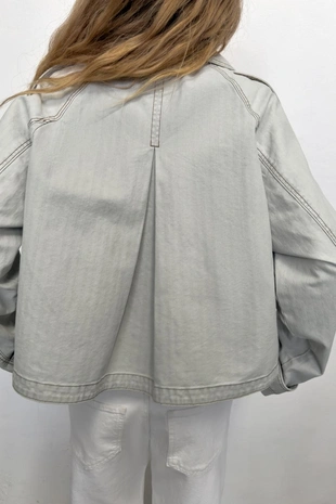 Куртка в елочку с эффектом потертости- Заказать в России