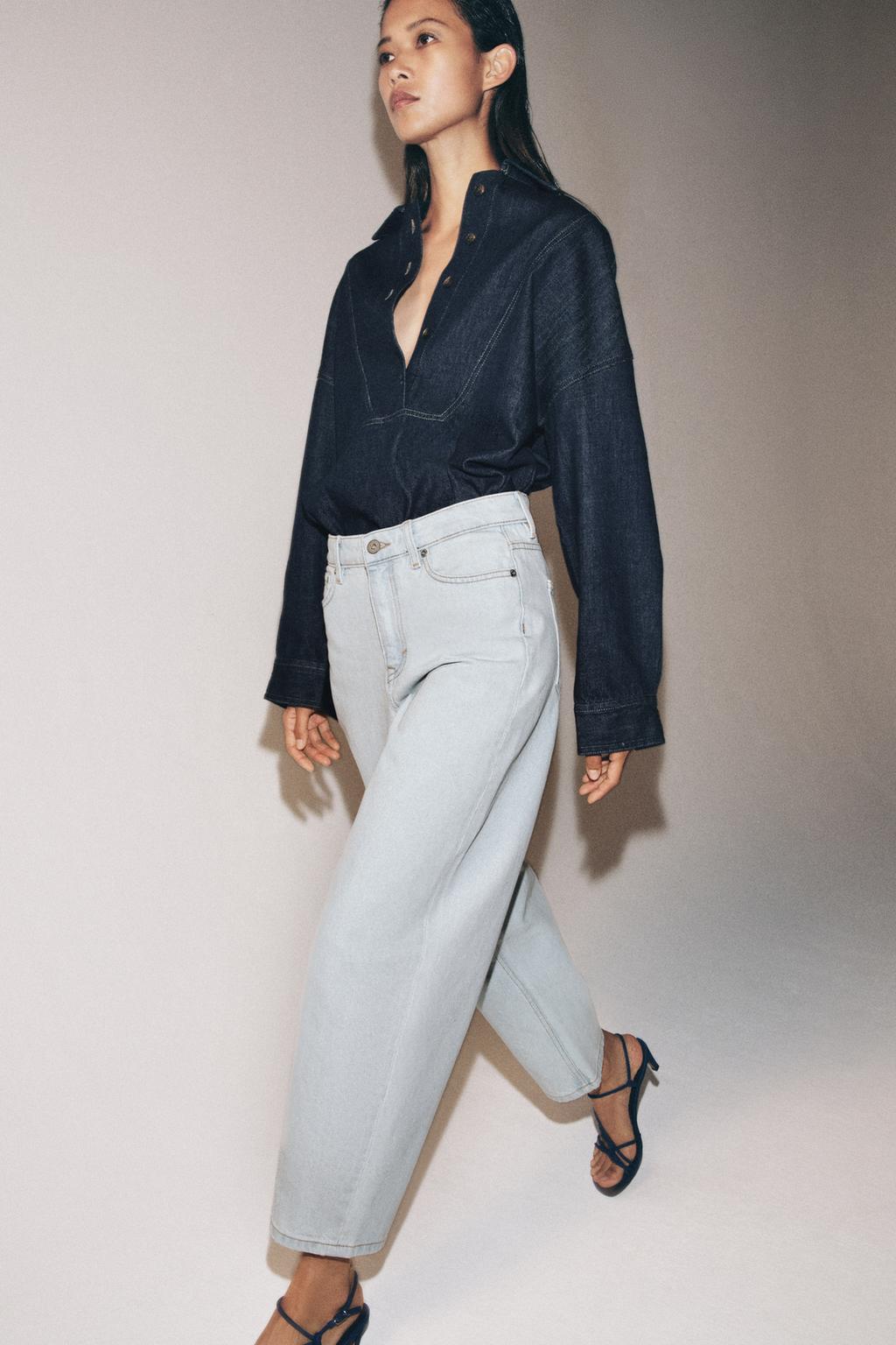 ЗАУЖЕННЫЕ ДЖИНСЫ СО СРЕДНЕЙ ПОСАДКОЙ — коллекция Zara «ZW»