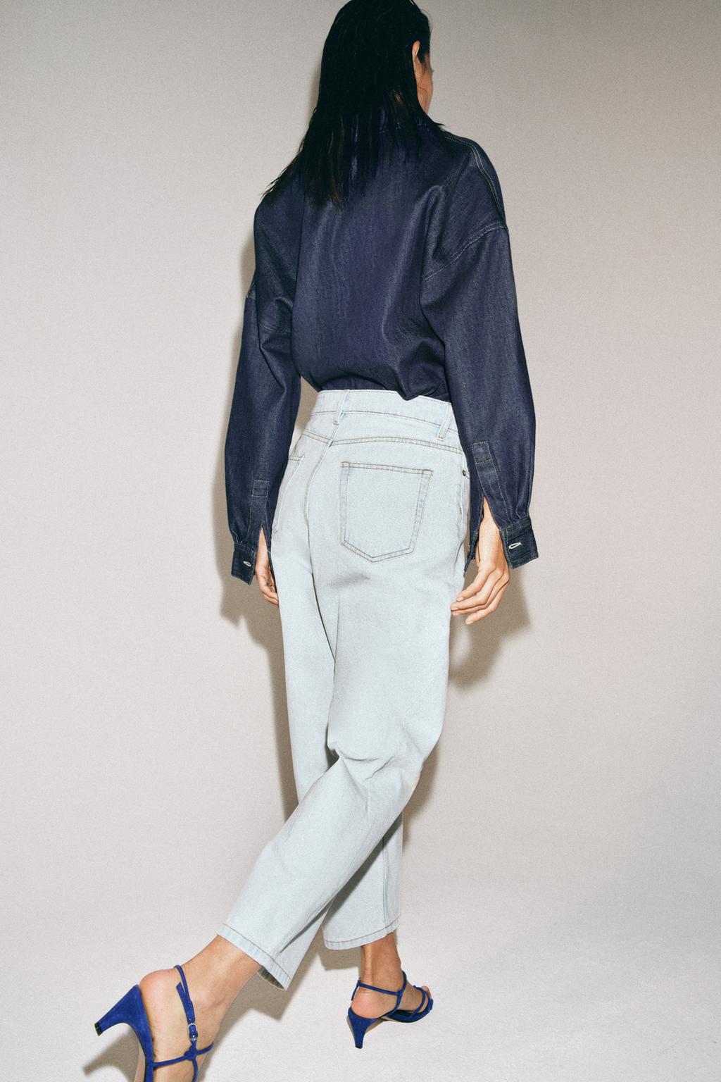 ЗАУЖЕННЫЕ ДЖИНСЫ СО СРЕДНЕЙ ПОСАДКОЙ — коллекция Zara «ZW»