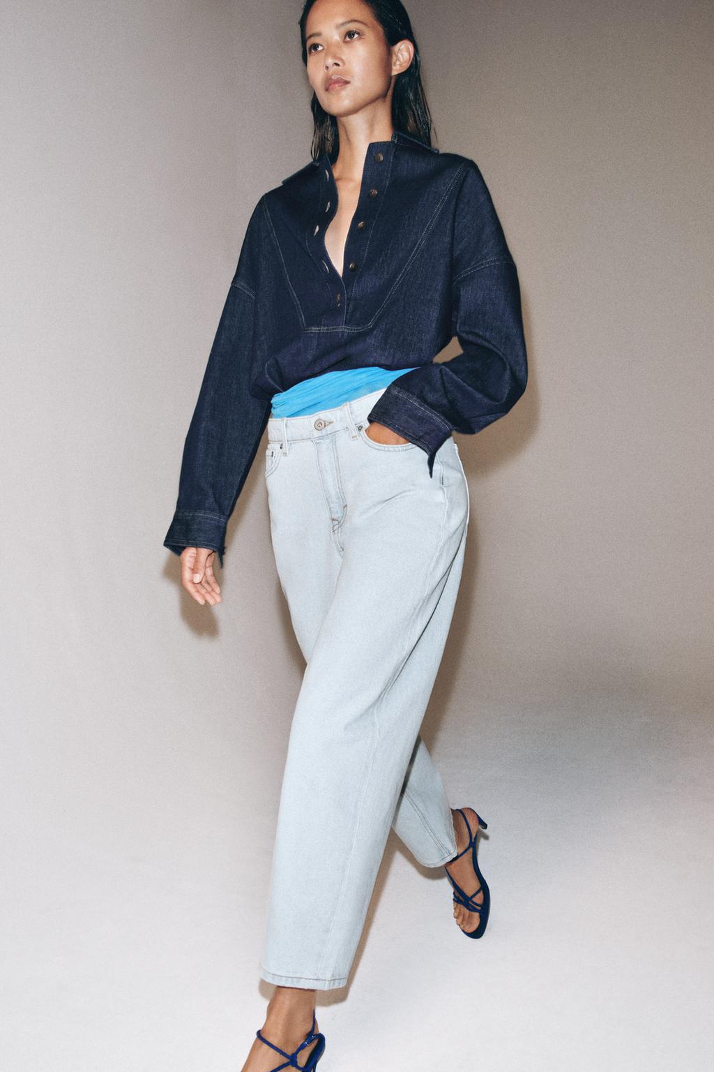 ЗАУЖЕННЫЕ ДЖИНСЫ СО СРЕДНЕЙ ПОСАДКОЙ — коллекция Zara «ZW»