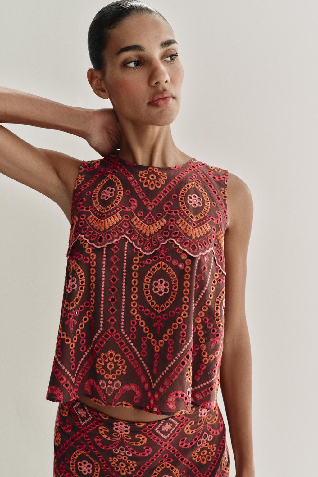 ТОП С ПЕРФОРИРОВАННОЙ ВЫШИВКОЙ