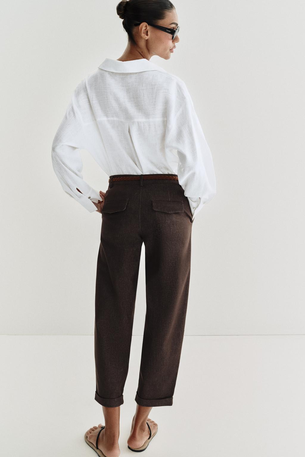 БРЮКИ ЧИНОС С ПЛЕТЕНЫМ РЕМНЕМ