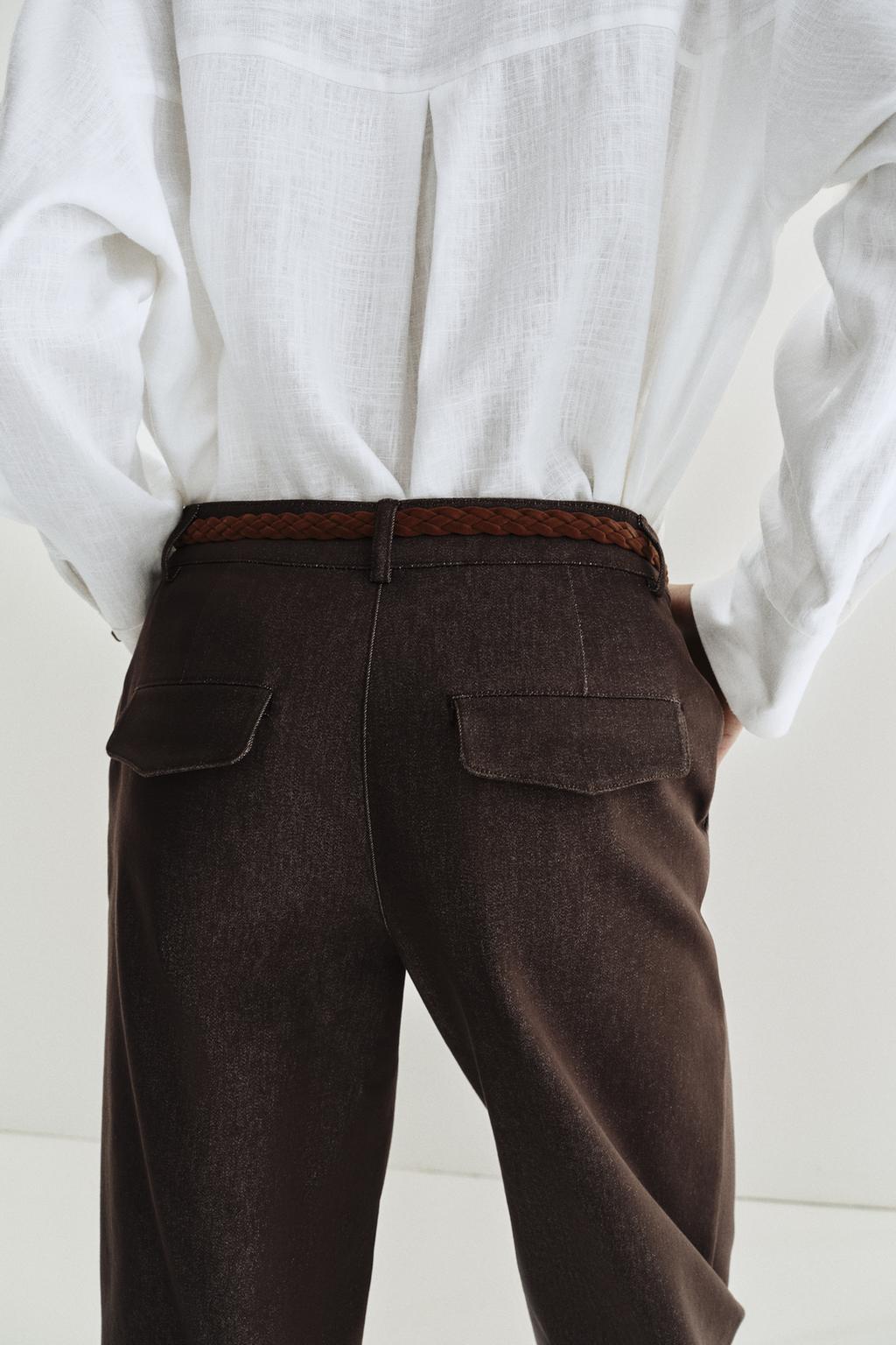 БРЮКИ ЧИНОС С ПЛЕТЕНЫМ РЕМНЕМ