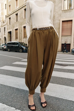 Брюки-багги с цепочкой- Заказать в России