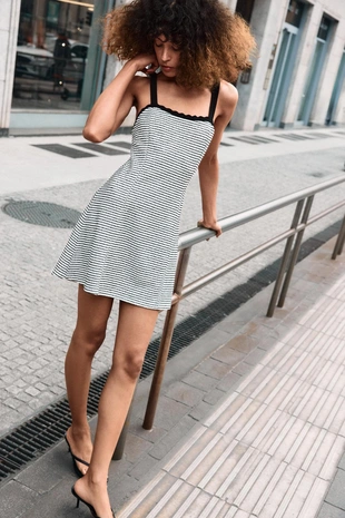 Платье из букле в полоску- Заказать в России