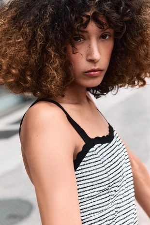 Платье из букле в полоску- Заказать в России