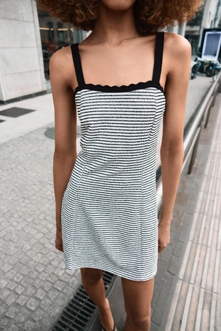 Платье из букле в полоску- Заказать в России