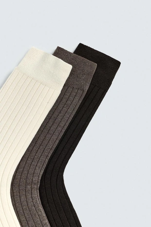 Набор из 3 пар носков в рубчик