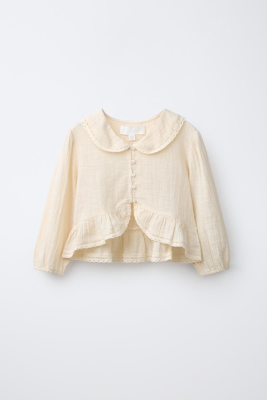 Рубашка с кружевными оборками
