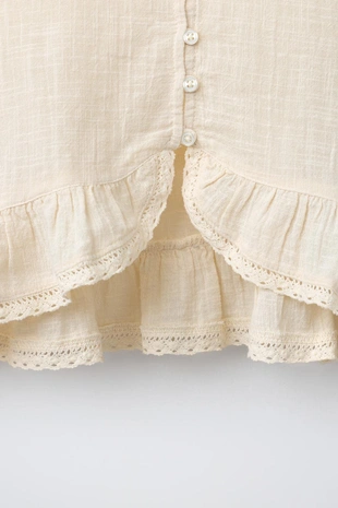 Рубашка с кружевными оборками- Заказать в России