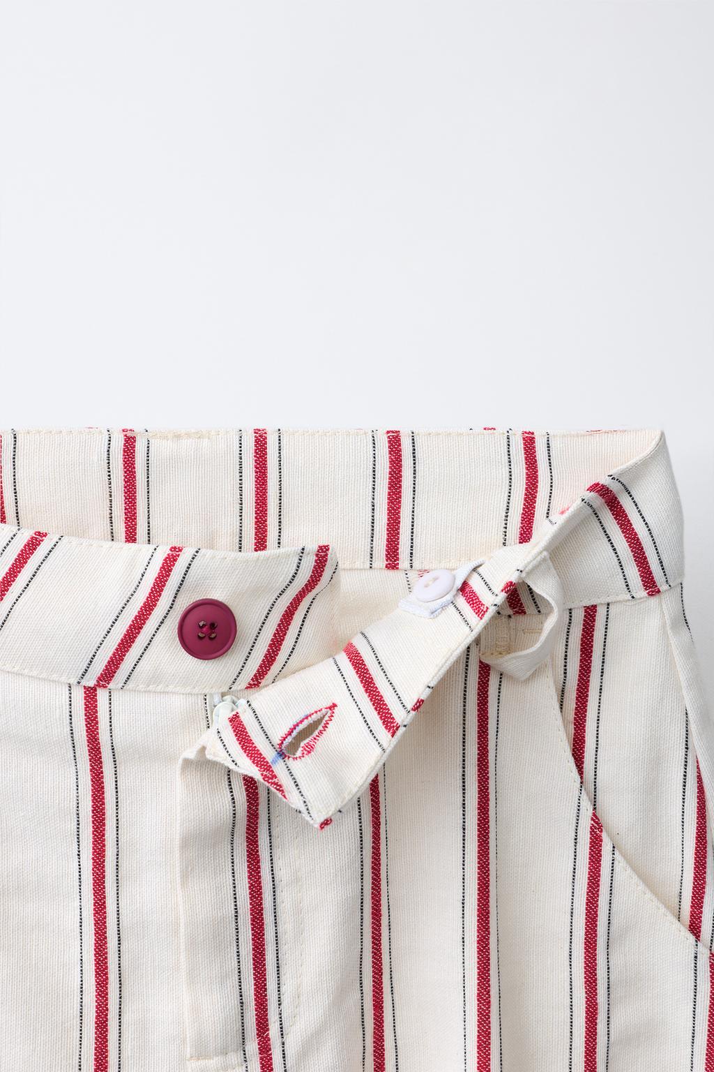 БРЮКИ  ИЗ ХЛОПКА И ЛЬНА В ПОЛОСКУ