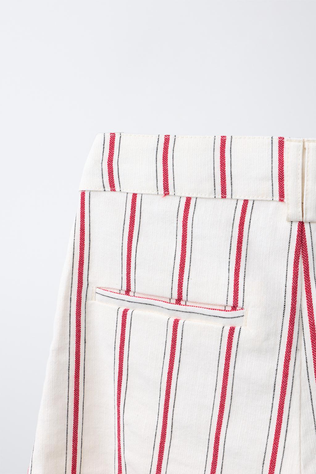 БРЮКИ  ИЗ ХЛОПКА И ЛЬНА В ПОЛОСКУ