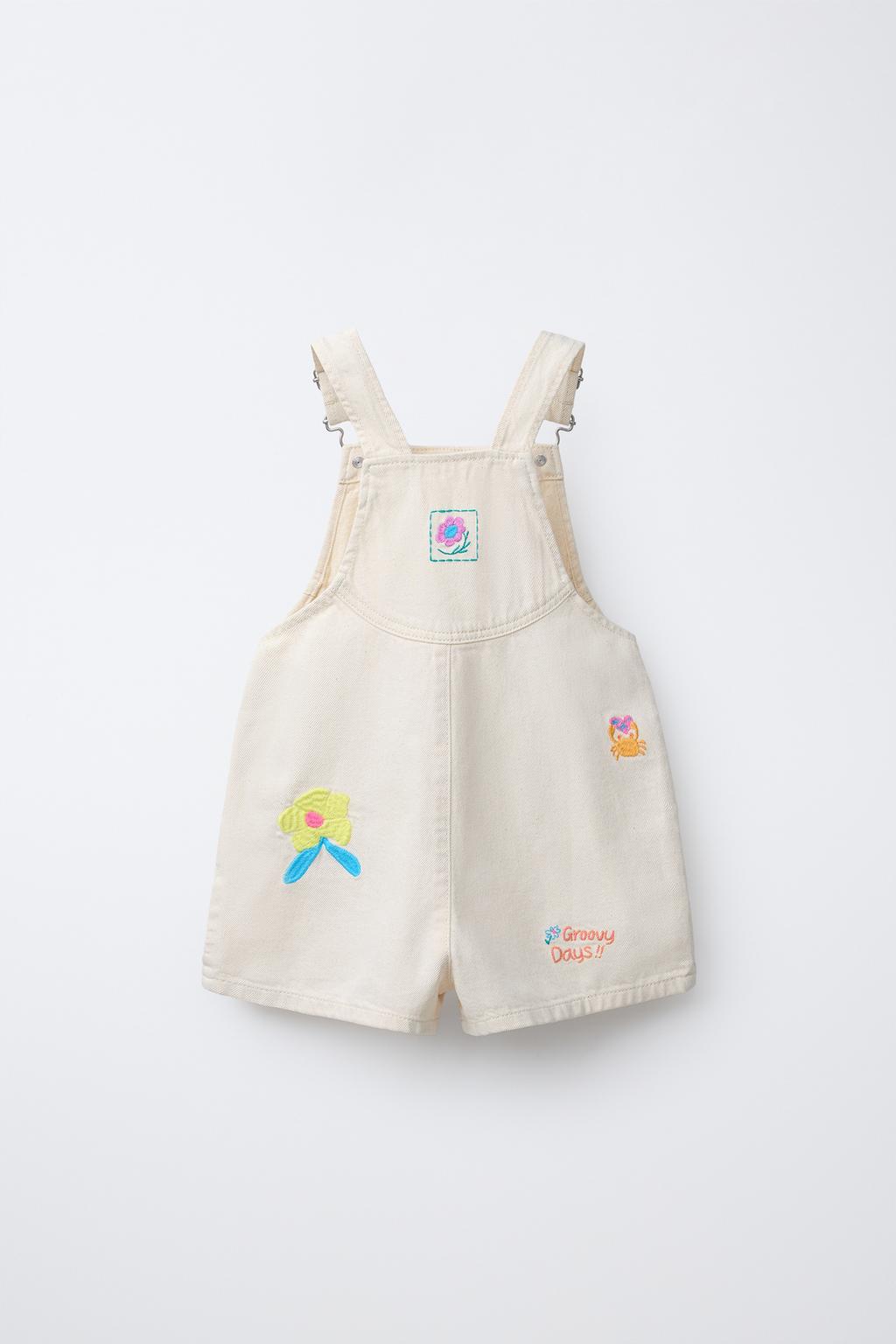 КОРОТКИЙ КОМБИНЕЗОН ИЗ САРЖИ С ВЫШИВКОЙ
