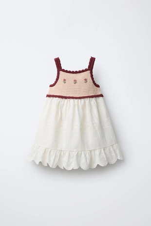 Комбинированное трикотажное платье- Заказать в России