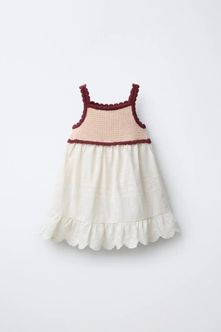 Комбинированное трикотажное платье- Заказать в России