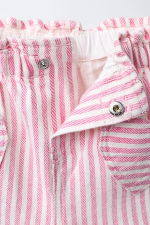 Шорты из саржи в полоску с карманами «сердце»- Заказать в России