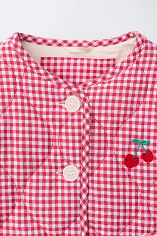 Стеганая куртка в клетку виши- Заказать в России