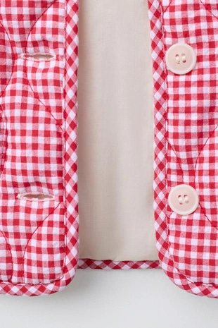 Стеганая куртка в клетку виши- Заказать в России