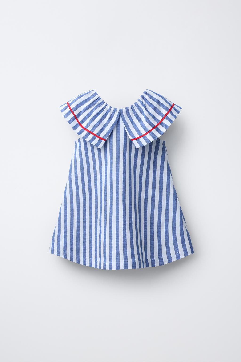 ПЛАТЬЕ В ПОЛОСКУ С КОНТРАСТНОЙ ОТДЕЛКОЙ