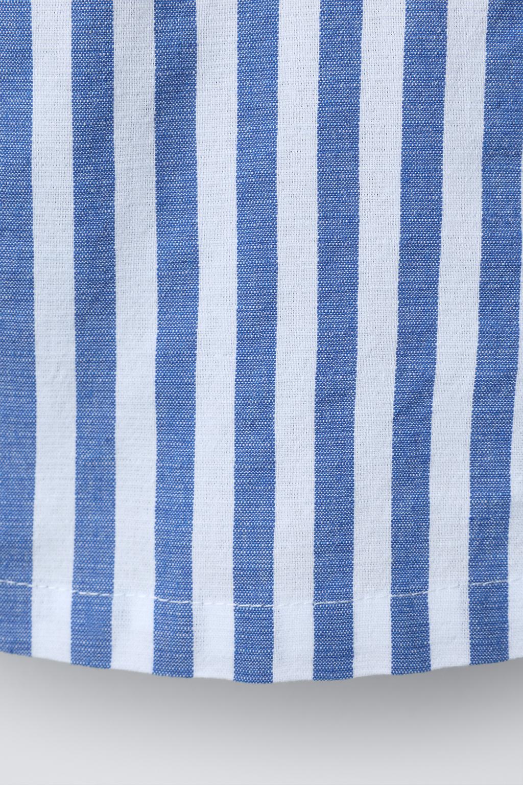 ПЛАТЬЕ В ПОЛОСКУ С КОНТРАСТНОЙ ОТДЕЛКОЙ