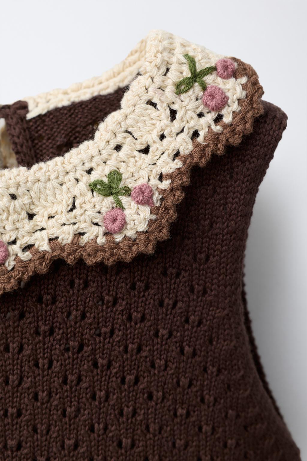 ВЯЗАНОЕ ПЛАТЬЕ С ДЕТАЛЯМИ КРЮЧКОМ