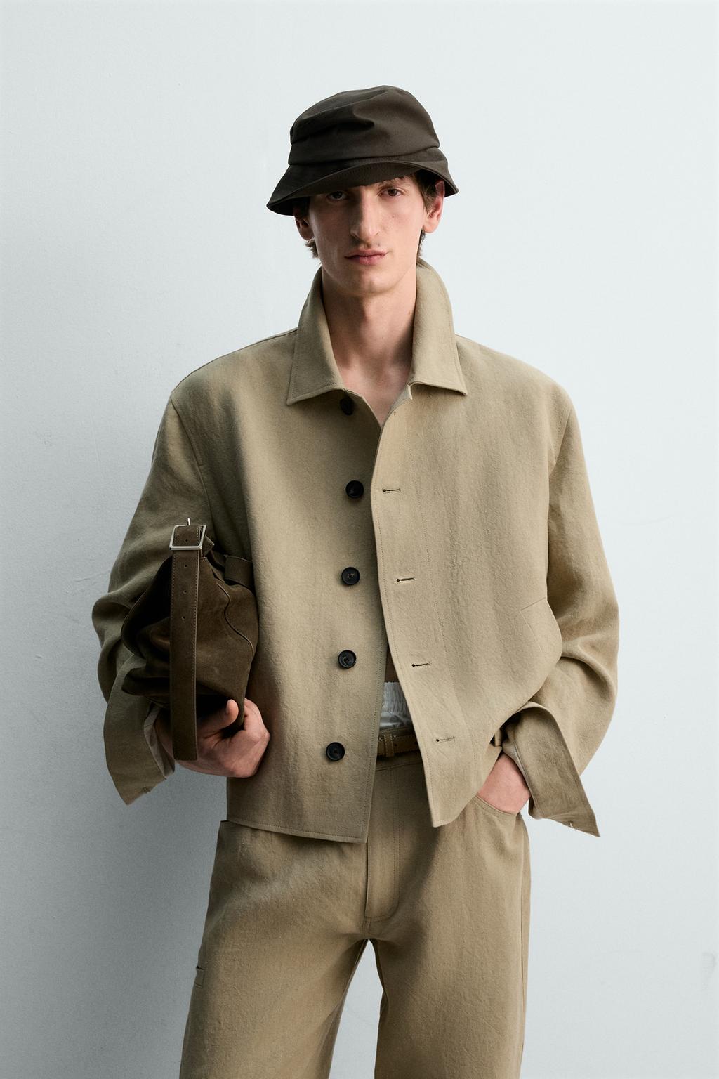 УКОРОЧЕННАЯ КУРТКА-РУБАШКА ИЗ 100% ЛЬНА лимитированная серия