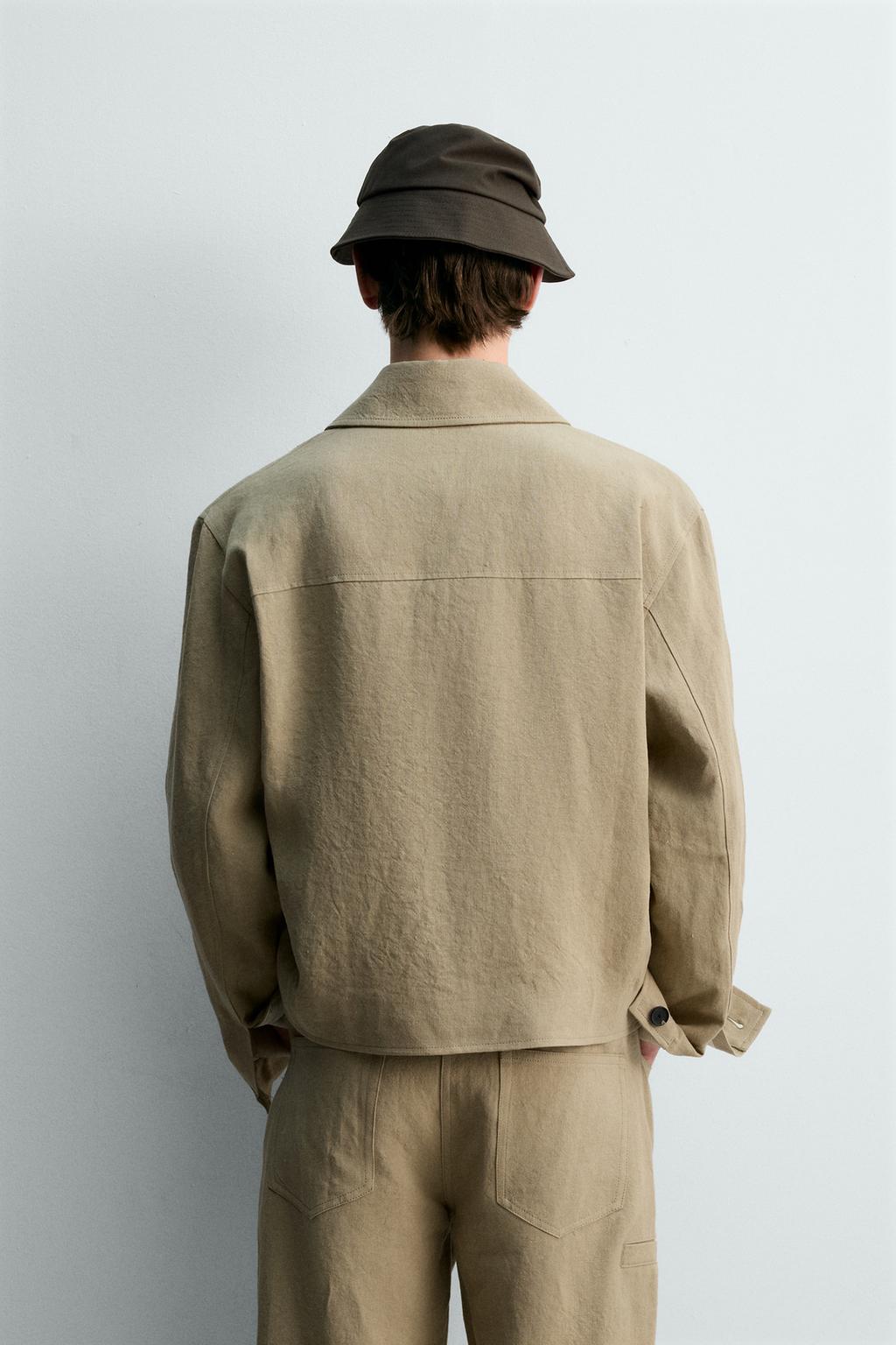 УКОРОЧЕННАЯ КУРТКА-РУБАШКА ИЗ 100% ЛЬНА лимитированная серия