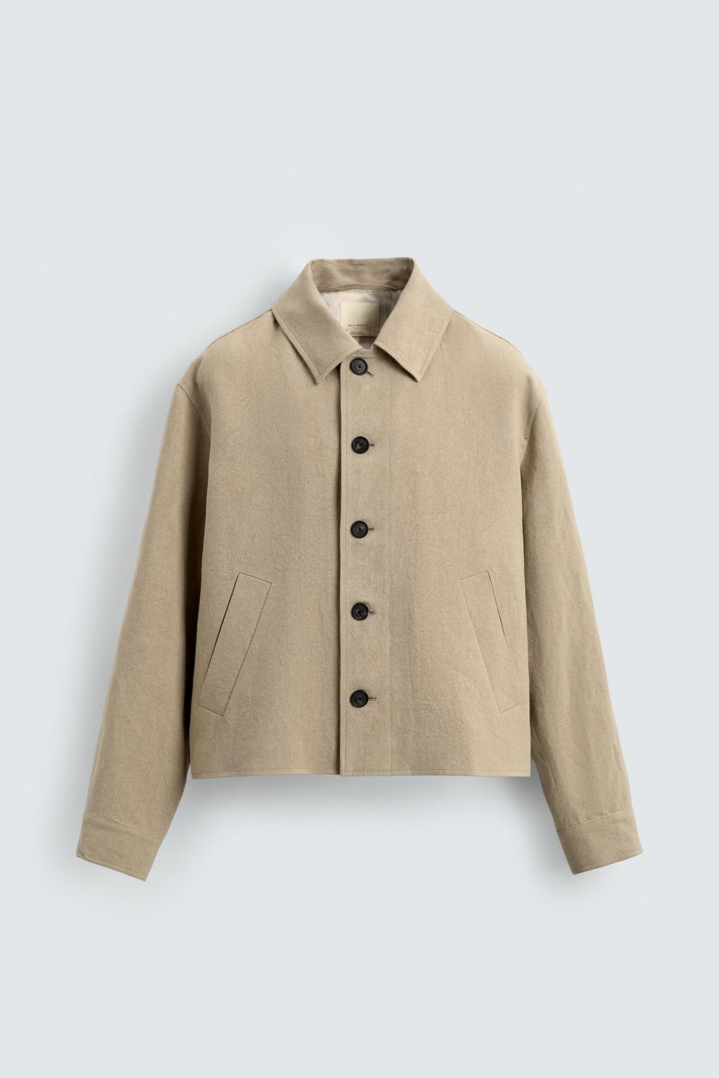 УКОРОЧЕННАЯ КУРТКА-РУБАШКА ИЗ 100% ЛЬНА лимитированная серия