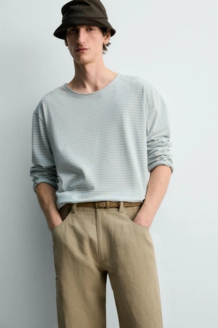 Жаккардовая футболка в полоску лимитированная серия- Заказать в России