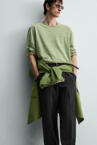 Жаккардовая футболка в полоску лимитированная серия- Заказать в России