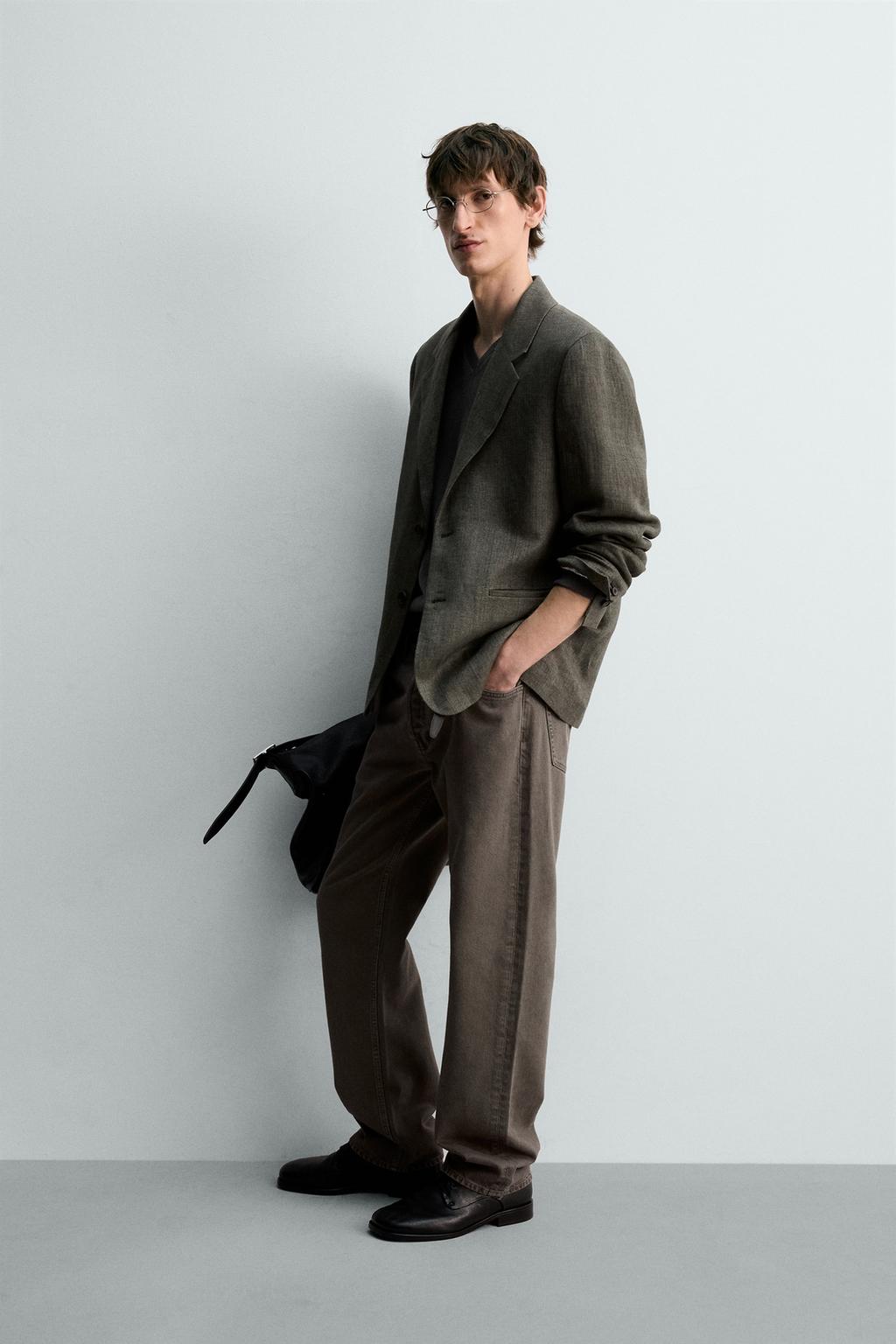 БЛЕЙЗЕР ИЗ 100% ЛЬНА С РЕЛЬЕФНЫМ УЗОРОМ - лимитированная серия