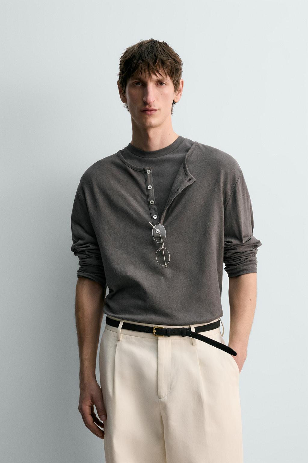 Лонгслив из хлопка и льна — лимитированная серия