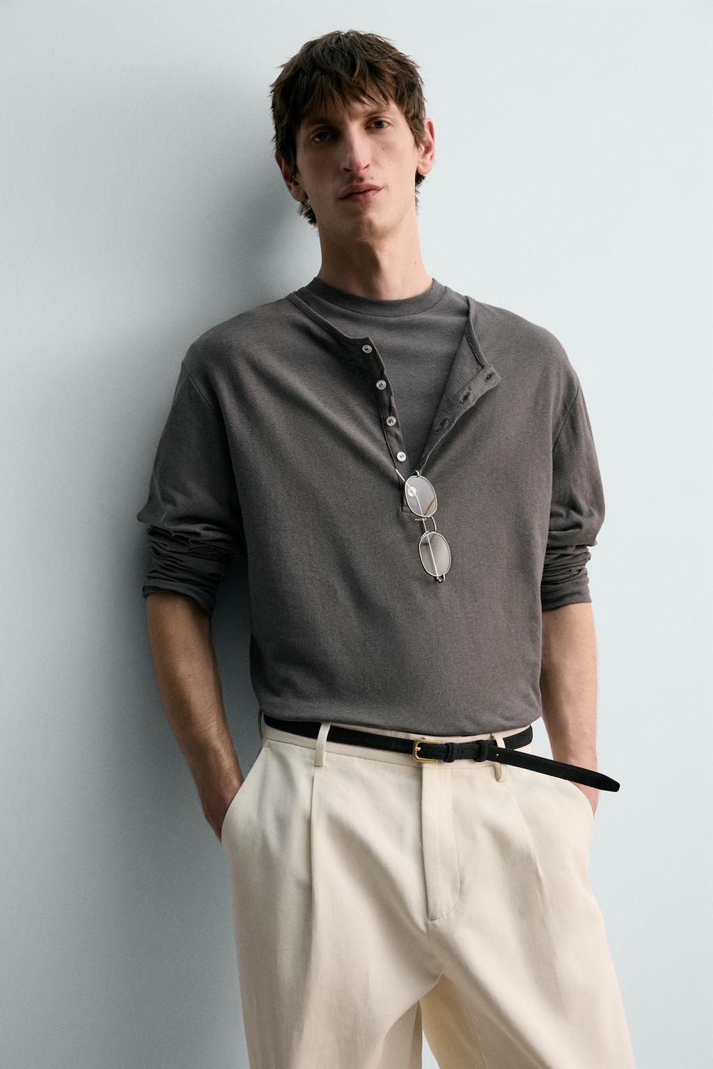 Лонгслив из хлопка и льна — лимитированная серия