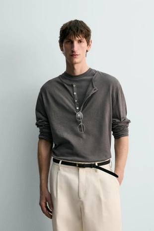 Лонгслив из хлопка и льна — лимитированная серия