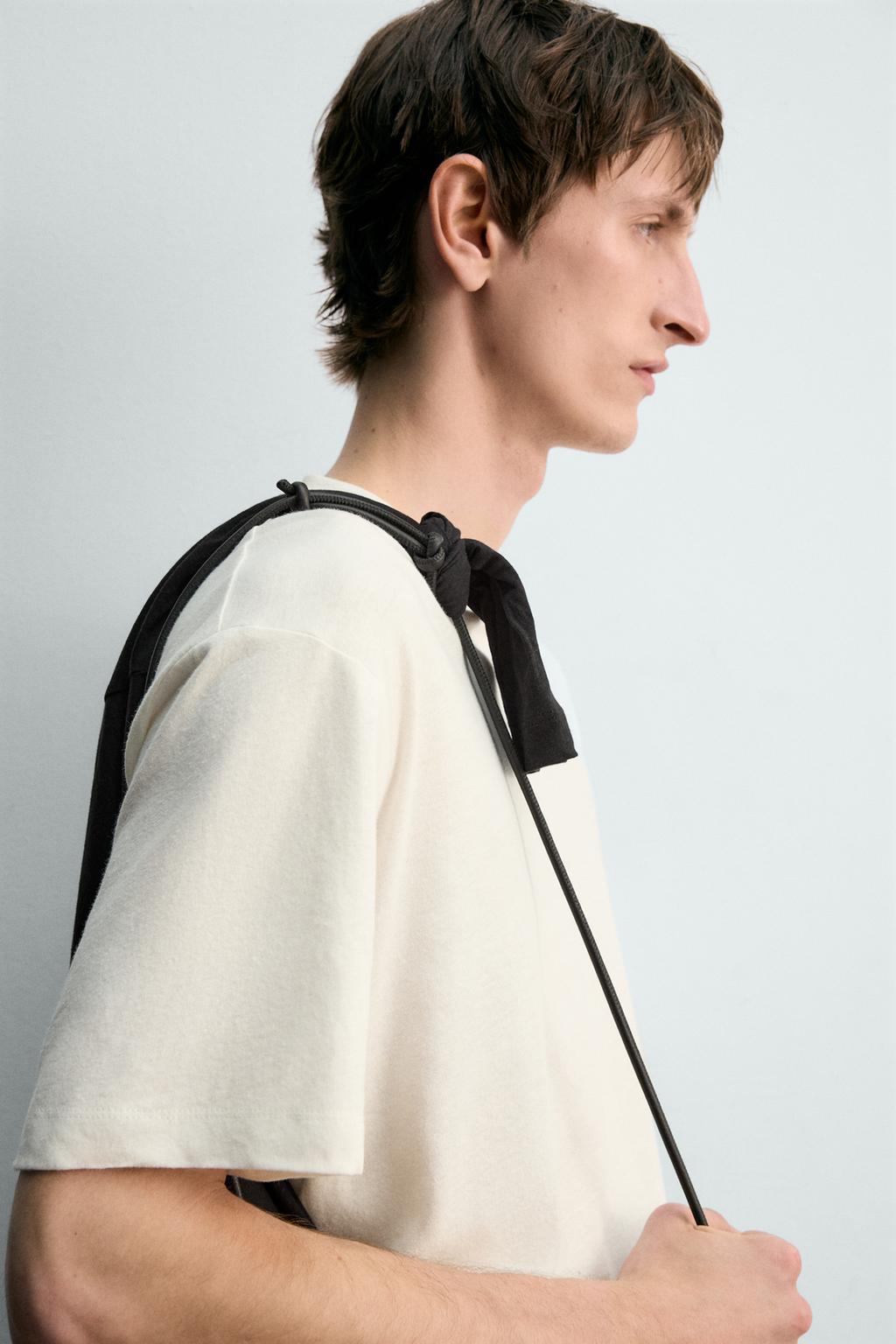 ФУТБОЛКА СВОБОДНОГО КРОЯ ИЗ ХЛОПКА И ЛЬНА