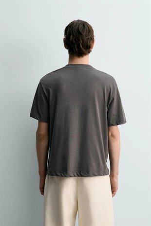 Футболка RELAXED FIT из хлопка и льна- Заказать в России