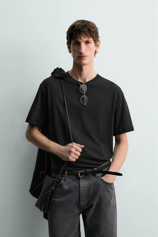 Футболка  из хлопка и льна