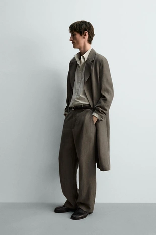 Брюки прямого кроя из 100% льна лимитированная серия- Заказать в России