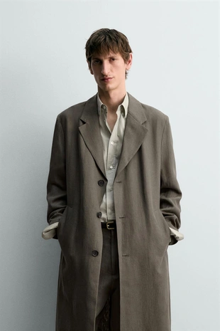 Пальто из 100% льна лимитированная серия- Заказать в России