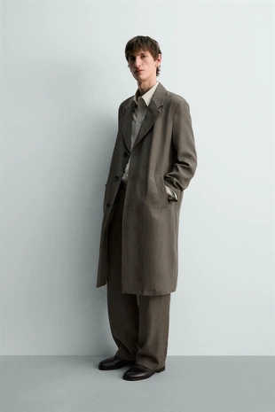 Пальто из 100% льна лимитированная серия- Заказать в России