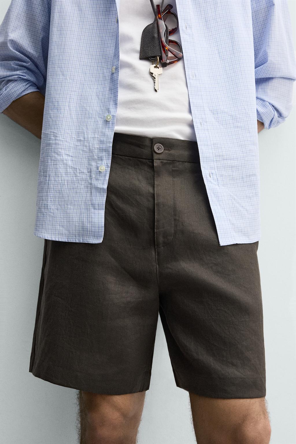 БЕРМУДЫ ИЗ 100% ЛЬНА КЛАССИЧЕСКОГО КРОЯ