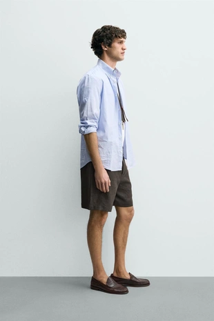 Бермуды из 100% льна классического кроя- Заказать в России