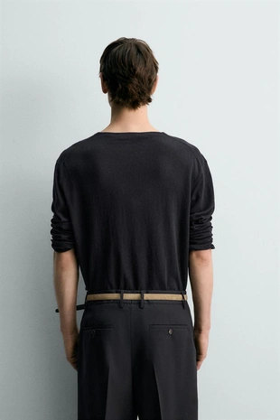 Легкий свитер из хлопка и льна лимитированная серия